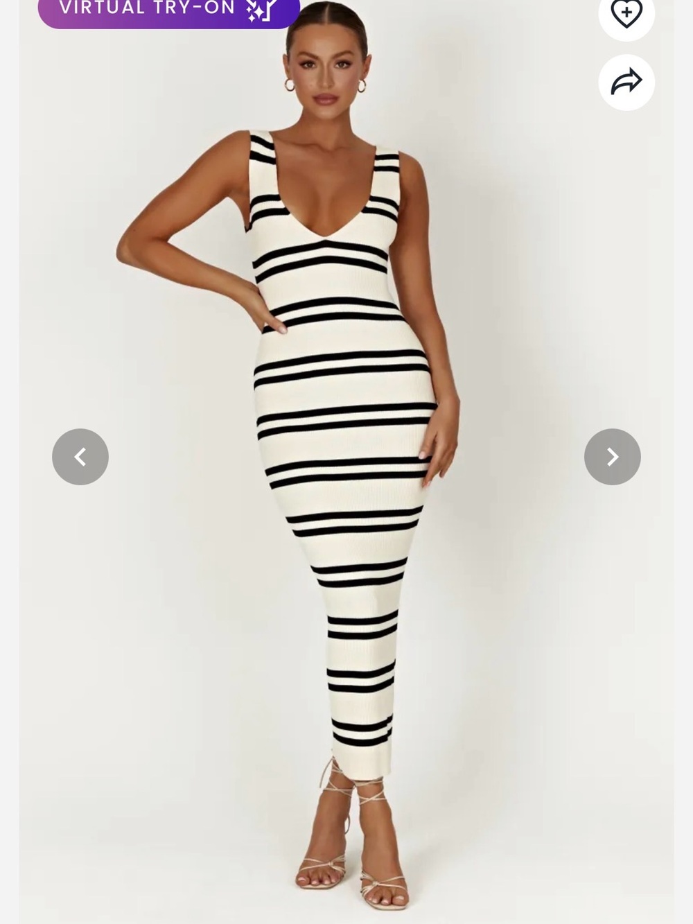Meshki Henrietta Stripe Knit Maxi Dress - Black/White